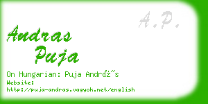 andras puja business card